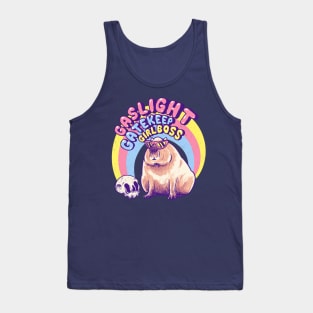 Gaslight Gatekeep Girlboss - Capybara MEME Tank Top